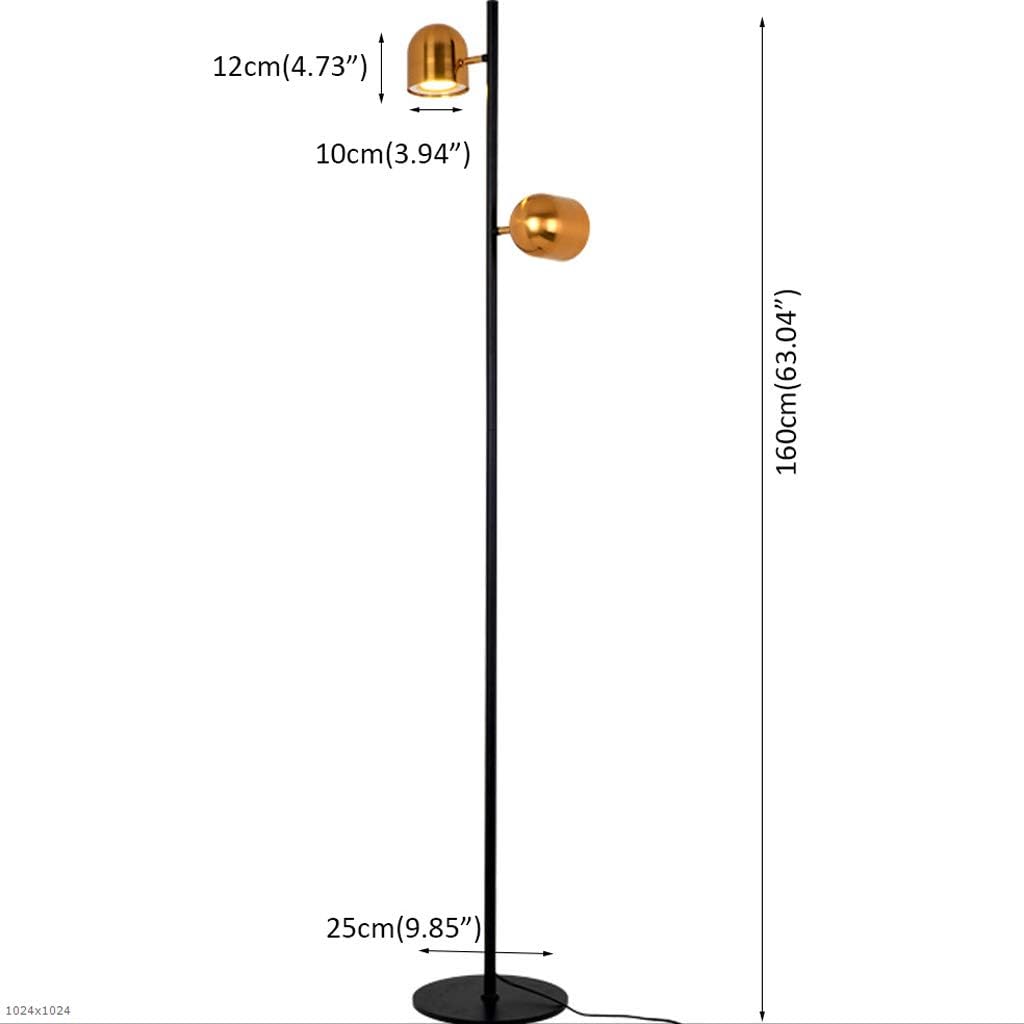 フロアランプ 現代のゴールデンダブルヘッドブラシ付きのLEDの母親